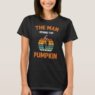 Mens The Man Behind The Pumpkin Dad Soon Halloween T-Shirt