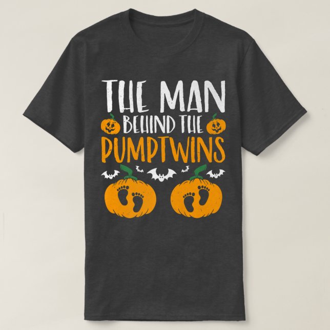 Mens The Man Behind the Pumpkin Twins Halloween Pr T-Shirt (Design Front)