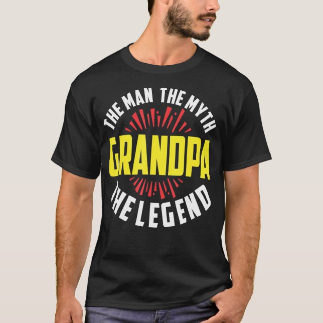 Mens The Man The Myth The Legend Grandpa Fathers D T-Shirt (Front)