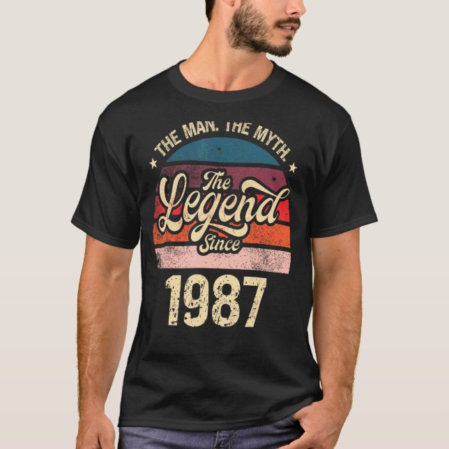 Mens The Man The Myth The Legend Since 1987 Birthd T-Shirt (Front)