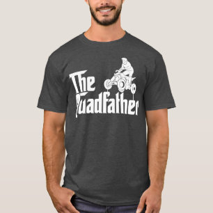 Mens The Quadfather Funny ATV Quad Bike Dad Day T-Shirt