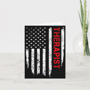 Mens therapist vintage american flag 4th of july card