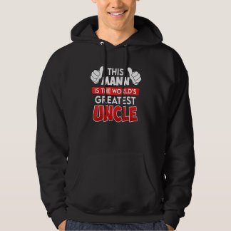 Mens This coolest uncle in the world uncle saying Hoodie