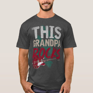 Mens This Grandpa Rocks Retired Guitarist Music Re T-Shirt