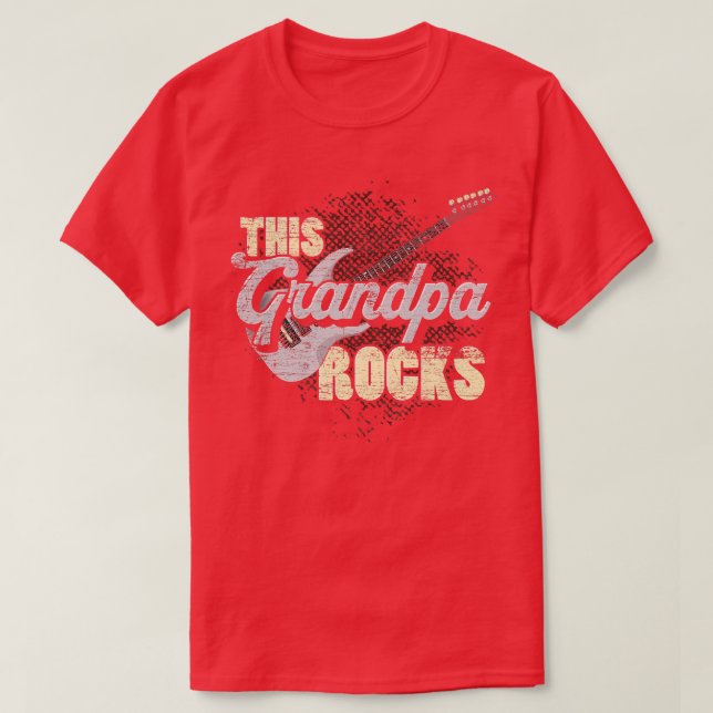 Mens This Grandpa Rocks Retired Guitarist Retireme T-Shirt (Design Front)