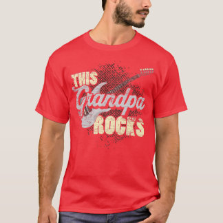Mens This Grandpa Rocks Retired Guitarist Retireme T-Shirt