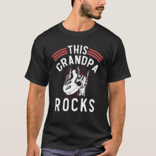 Mens This Grandpa Rocks Rock Musician Bassist Musi T-Shirt