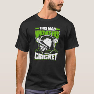 Mens This Man Knows His Cricket  Player Batsman Bo T-Shirt