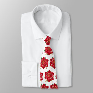 Men's Tie-Christmas Poinsettia Tie
