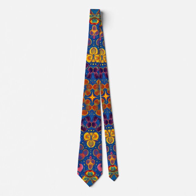 men's tie designer tie Colorful Abstract Design (Front)