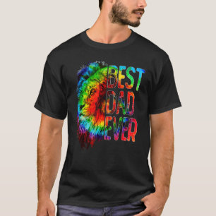 Mens Tie Dye Best Dad Ever Lion Dad Life Daddy Pap T-Shirt