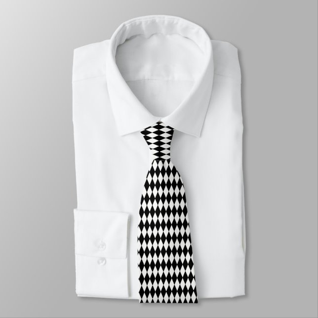 Men's Tie-Harlequin Diamond Print Tie (Tied)