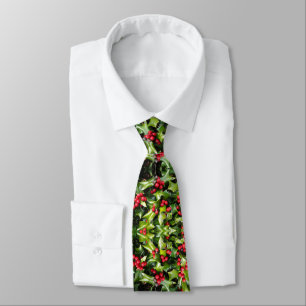 Men's Tie Holly Berries