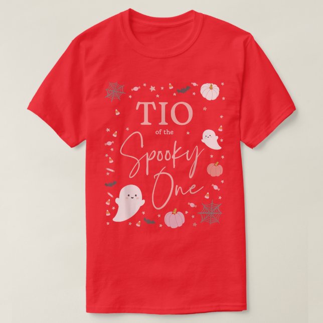 Mens Tio of the Spooky One Girl First Birthday Pin T-Shirt (Design Front)