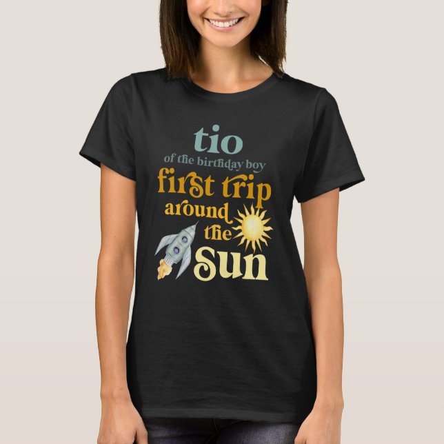 Mens Tio Outer Space 1st Birthday First Trip Aroun T-Shirt (Front)