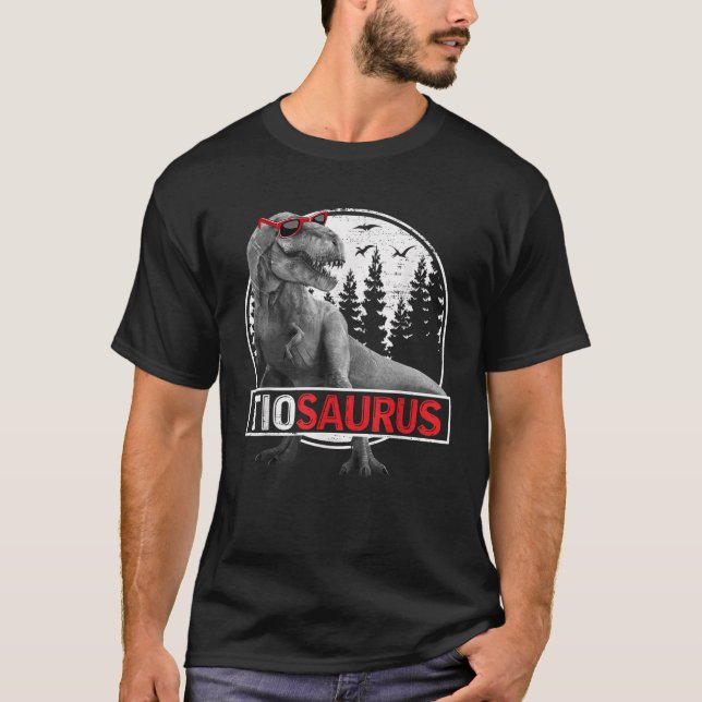 Mens Tiosaurus T Rex Dinosaur Tio Saurus Father s  T-Shirt (Front)