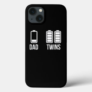 Mens Tired Dad Low battery Twins Full Charge funny iPhone 13 Case