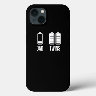 Mens Tired Dad Low battery Twins Full Charge funny iPhone 13 Case
