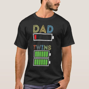 Mens Tired Dad Low battery Twins Full Charge T-Shirt