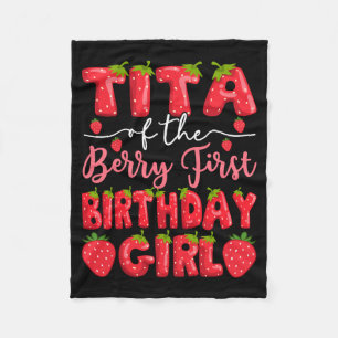 Mens Tita of The Berry Ft Birthday Girl Strawberry Fleece Blanket