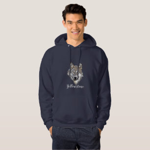 Men's Top Hooded Sweatshirt Yellowstone Wolf