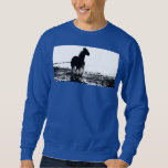 Mens Tops Sweatshirts Template Add Your Own Text<br><div class="desc">Mens Tops Sweatshirts Template Add Your Own Text Pop Art Running Horse Template Add Image Logo Photo Men's Basic Deep Royal Sweatshirt.</div>