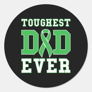 Mens Toughest Dad Ever - Kidney Disease Green Awar Classic Round Sticker