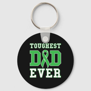 Mens Toughest Dad Ever - Kidney Disease Green Awar Key Ring