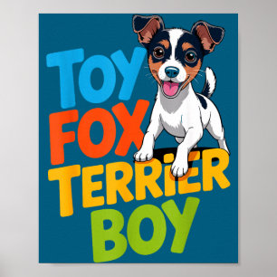 Mens toy fox terrier boy cartoon small amertoy pet poster