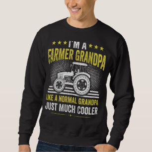 Mens Tractor Retro Style Farming Farmer Grandpa F Sweatshirt