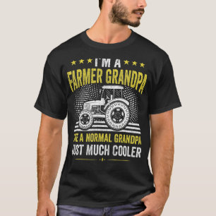 Mens Tractor Retro Style Farming Farmer Grandpa F T-Shirt