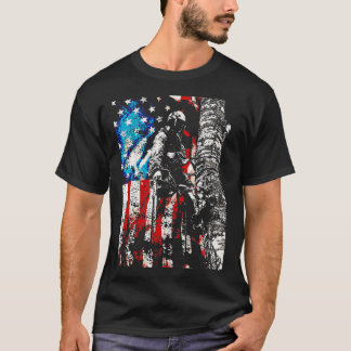 Mens Tree Climber US Flag Arborist T-Shirt