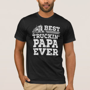 Mens Trucker Papa  Retro Style Best Truckin Papa F T-Shirt