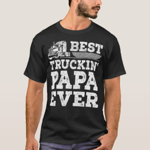 Mens Trucker Papa Retro Style Best Truckin Papa F T-Shirt