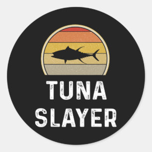 Mens Tuna Slayer Fishing Gifts Funny Fisherman Shi Classic Round Sticker