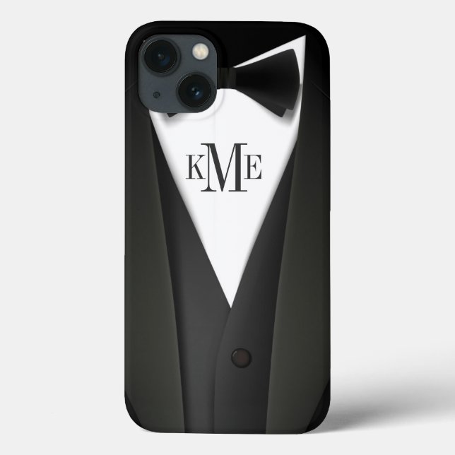 Mens Tuxedo Suit Pattern - Unique Monogram Case-Mate iPhone Case (Back)