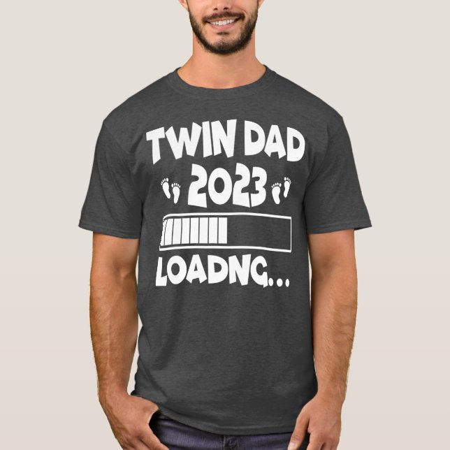 Mens Twin Dad Of Twins 2023 Expecting Twin Dad T-Shirt (Front)