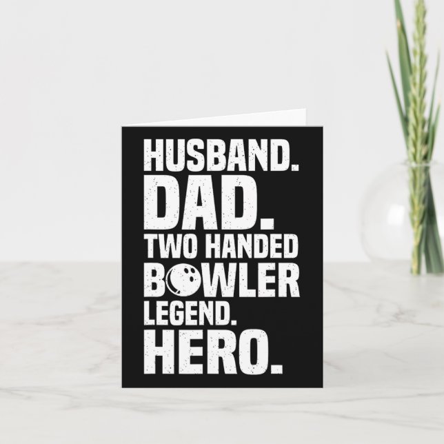Mens Two Handed Bowler Funny Bowling For Dads  Card (Front)