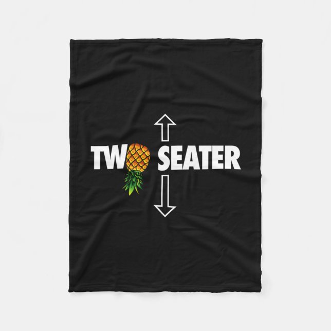Mens two seater swinger mens funny upside down fleece blanket (Front)