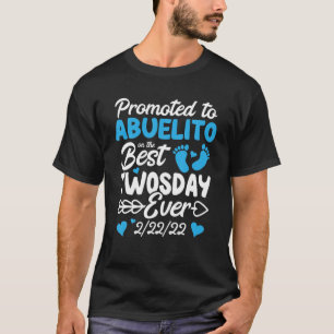 Mens Twosday Promoted To Abuelito Spanish Grandpa T-Shirt