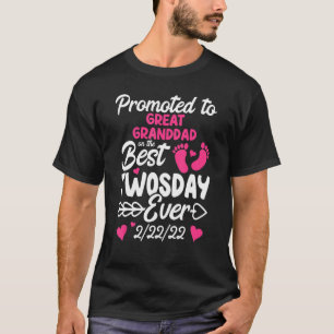 Mens Twosday Promoted To Great Granddad Grandpa Ne T-Shirt