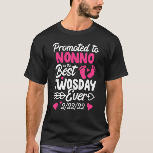 Mens Twosday Promoted To Nonno Grandpa New Baby An T-Shirt