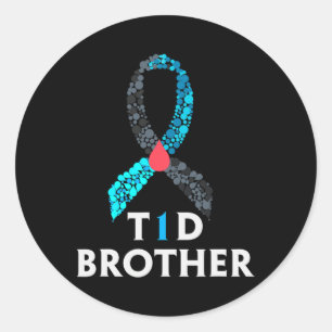 Mens Type 1 Diabetes Brother - World Diabetes Day  Classic Round Sticker