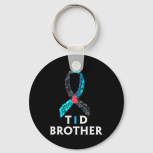 Mens Type 1 Diabetes Brother - World Diabetes Day Key Ring