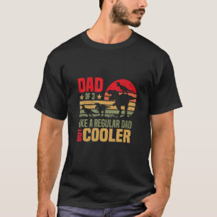 Mens Tyrannosaurus Rex Dinosaur Dad Of 3 Kids Fath T-Shirt