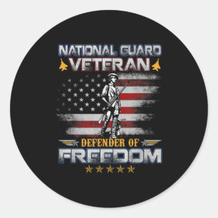 Mens U.s Army National Guard Veteran Flag Vintage  Classic Round Sticker