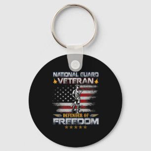 Mens U.s Army National Guard Veteran Flag Vintage Key Ring