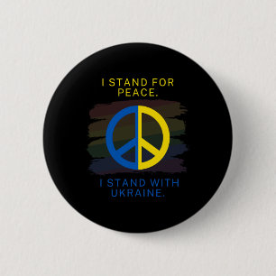 Mens Ukraine - I Stand With Ukraine - I Stand For 6 Cm Round Badge