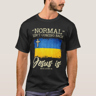Mens Ukrainian Flag National Under God Jesus Ukrai T-Shirt