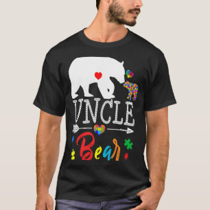 Mens Uncle Bear Autism Awareness T  Autism Family T-Shirt